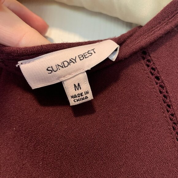 Aritzia Sunday Best Burgundy Boho Top - Picture 5 of 7